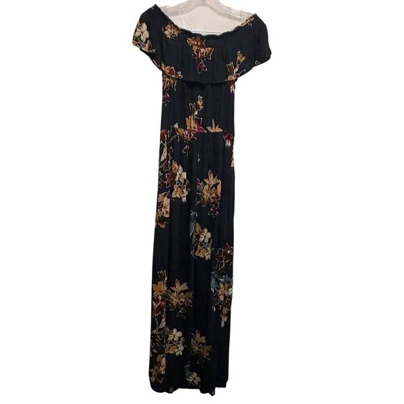 Xhilaration Maxi Floral Flowy Off the Shoulder Elastic Waist Dress Size Small - Picture 3 of 6